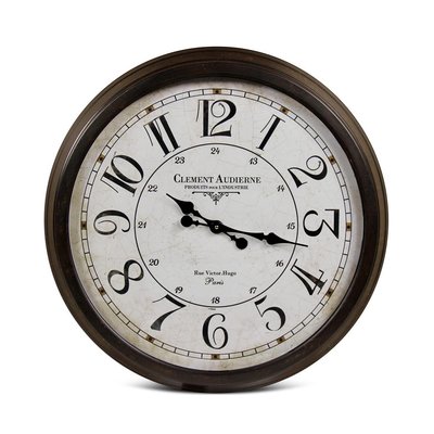 Grande horloge ancienne murale clément DECORATION D’AUTREFOIS
