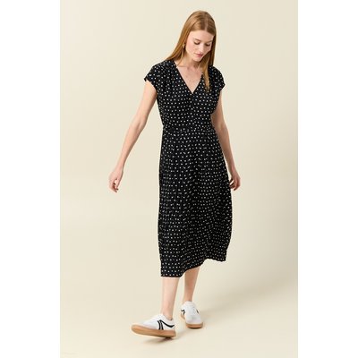 Robe midi évasée plissée satin BONOBO