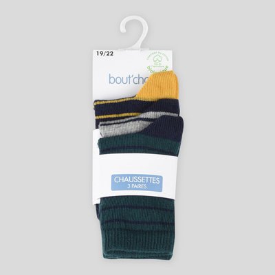 Lot de 3 paires de chaussettes à motifs contenant du coton BIO BOUT'CHOU