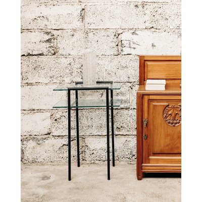Table en métal et verre Hanna N°511 - Bon état DEBONGOUT