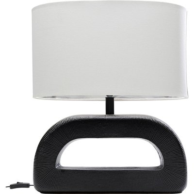 Lampe en lin et aluminium 52cm, TUBE KARE DESIGN
