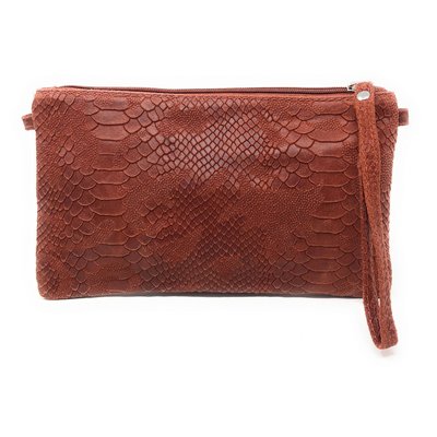 Sac à main pochette en cuir façon lézard DUNDEE OH MY BAG