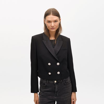 Blazer croppé rayé à double boutonnage LOLA CASADEMUNT