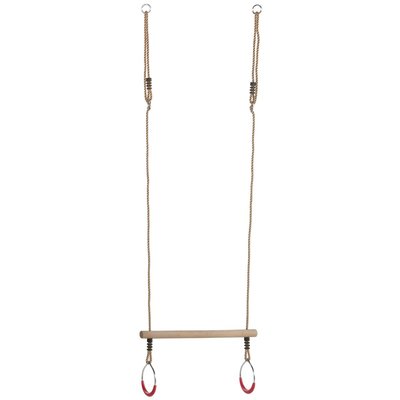 Trapèze en bois dur avec anneaux métal Cordes en polypropylène JARDINDECO