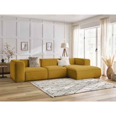 Canapé d'angle fixe 4 places en tissu texturé, ZEPHYR BOBOCHIC