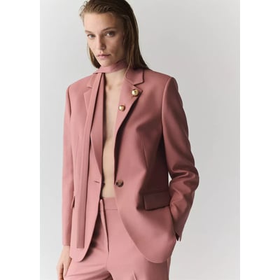 Blazer de costume droit avec poches MANGO