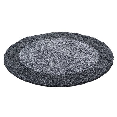 Tapis de salon shaggy rond bicolore OTTA NAZAR RUGS