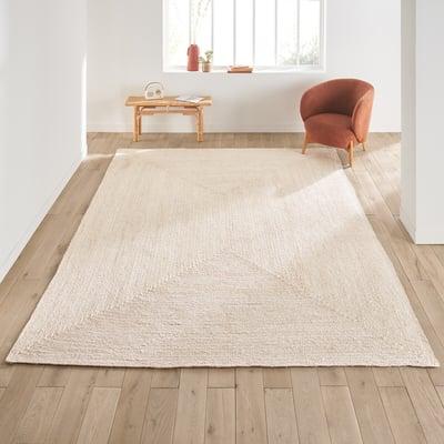 Tapis rectangulaire jute blanchi XL, Aftas LA REDOUTE INTERIEURS