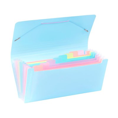 Trieur accordéon 8 compartiments - Format chèque 26x13cm RAINBOW PASTEL VIQUEL