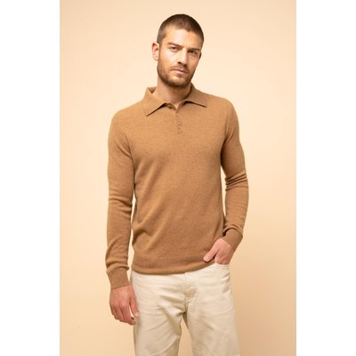 Polo Manches Longues Noisette Douglas JUST CASHMERE