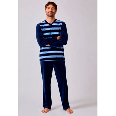 Pyjama velours rayé mélange coton DAMART