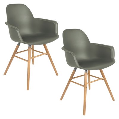 Lot de 2 fauteuils de repas en polypropylene - ZUIVER