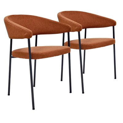 Lot de 2 chaises en tissu et métal, ADELE OVIALA