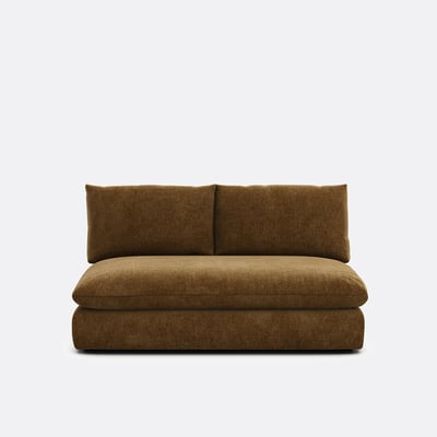 Élément banquette 2 places pour canapé modulable, en polyester chiné, MALO LA REDOUTE INTERIEURS