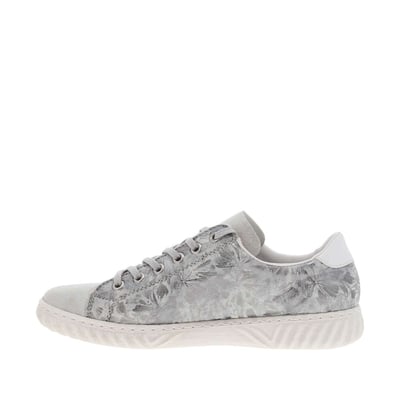 Tennis en cuir marine plates et à lacets et zip latéral et semelle en relief RIEKER