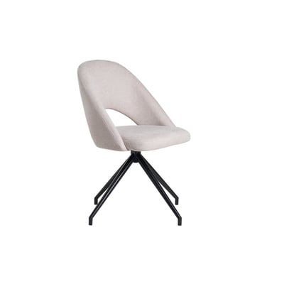 Chaise pivotante 360° en tissu effet velours texturé et métal noir COSETTE MILIBOO