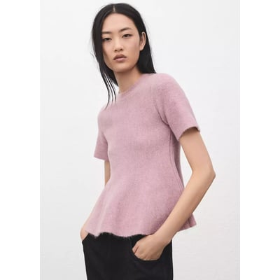 Pull péplum à manches courtes MANGO