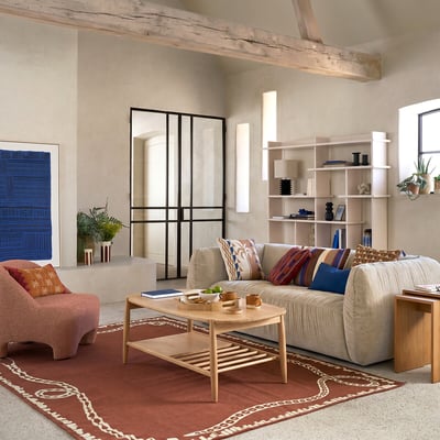 Table basse double plateau en chêne massif, largeur 80 cm, JUCCA LA REDOUTE INTERIEURS