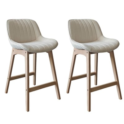 Lot de chaises de bar en chêne et tissu velours côtelé H65cm NORDEN MOB IN