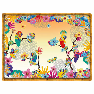 Set de table rectangulaire (40 x 30 cm) lot de 6 - Perroquets de Bahia LES JARDINS DE LA COMTESSE