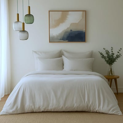 Housse de couette satin lavé de coton bio GAIA Made in Europe FEBRONIE
