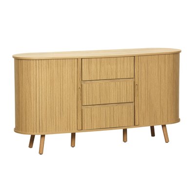 Buffet scandinave effet bois rainuré 2 portes coulissantes 150cm LEGACY SWEEEK