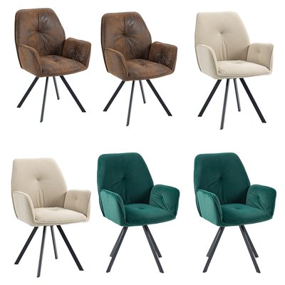 Lot de 6 chaises de salle à manger rotatif fauteuil industriel, CALF MEUBLES COSY