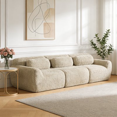 Canapé droit 3 places design moderne, WIND MEUBLES COSY