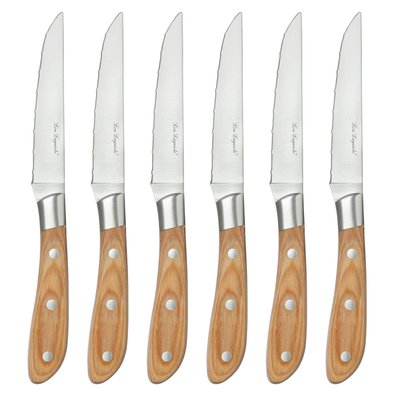 Coffret 6 couteaux steak bois de pakka - ELIAS LOU LAGUIOLE