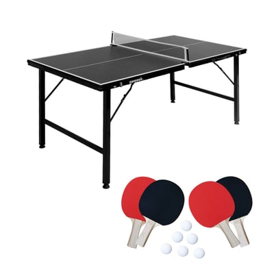 Mini table de ping pong intérieure pliante avec 4 raquettes et 6 balles MINI TABLE DE PING PONG INTÉRIEURE + RAQUETTES SWEEEK