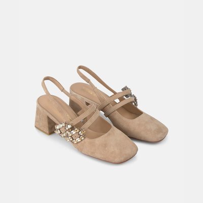 Chaussures à talons décolletées avec boucles en strass et bout rond ALMA EN PENA