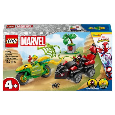 11198 Course-poursuite entre Spin et Electro en dino-véhicules Spidey LEGO