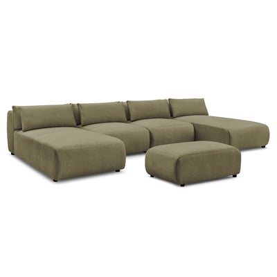 Canapé modulable 5 places en velours, JANA BOBOCHIC