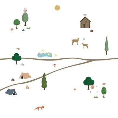 Sticker Mural Grande Frise Balade en Foret 6m ARCHIV