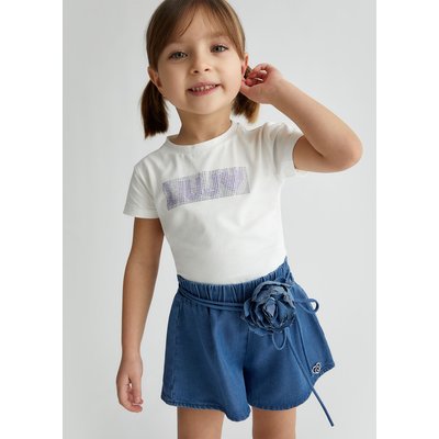 T-shirt en coton avec logo et strass LIU JO