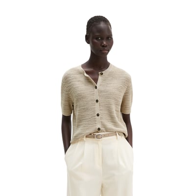Slub-Cardigan loose en mélange de lin et de coton MARC O'POLO
