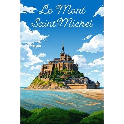 Tableau Sur Toile Illustration Mont Saint-michel CEANOTHE