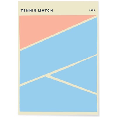 Affiche Tennis Vintage : Match de Tennis 1995 L'AFFICHERIE