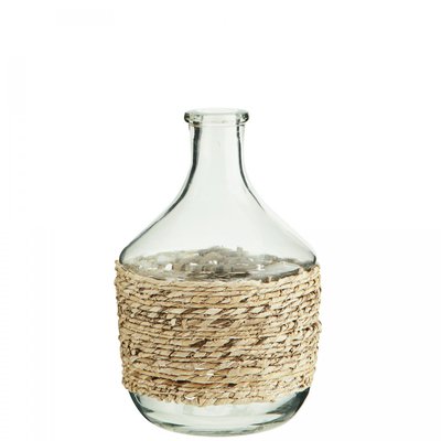 Vase bouteille en verre et fibre bambou MADAM STOLTZ