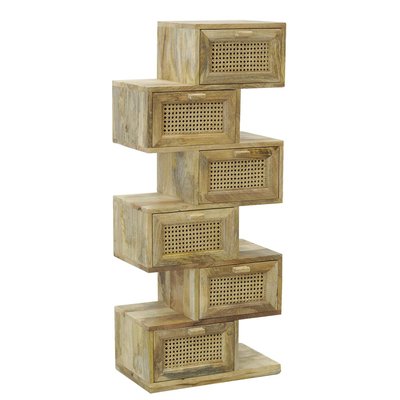 Commode Zig Zag en manguier et cannage AUBRY GASPARD