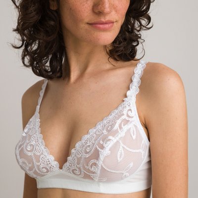 BH zonder beugels in geborduurde tule, Lyssa LA REDOUTE COLLECTIONS