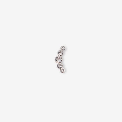 Piercing stud helix/tragus 5 strass acier chirurgical 316L argenté BALABOOSTE