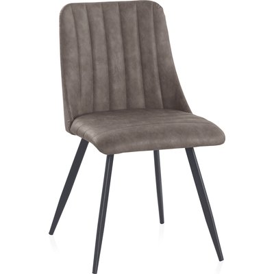 x2 Chaises design industriel en simili cuir  topo et métal RECOLLECTION