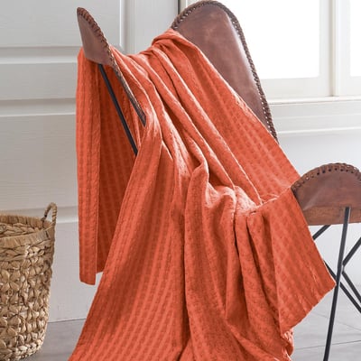 Plaid façon nid d'abeille WAFFLE KNOTE SENSEI MAISON