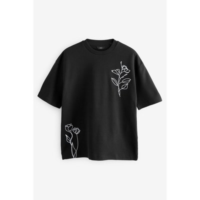 T-shirt décontracté à fleurs brodées NEXT