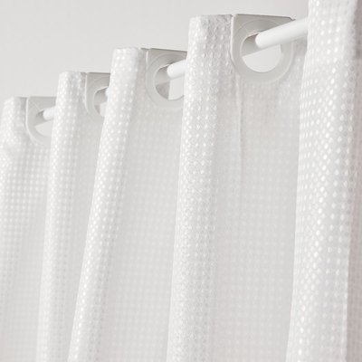 Rideau de douche tissu gaufré à crochets uni BATHROOM UTILITY