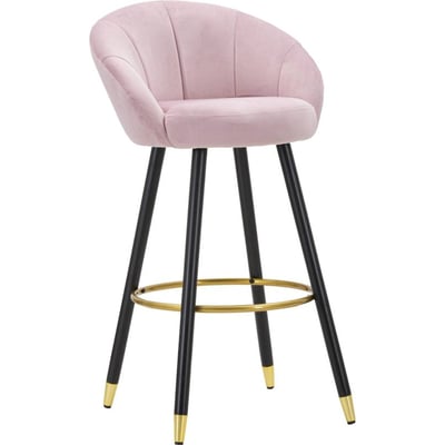 Tabouret de bar capitonné pieds en fer GLAM RECOLLECTION