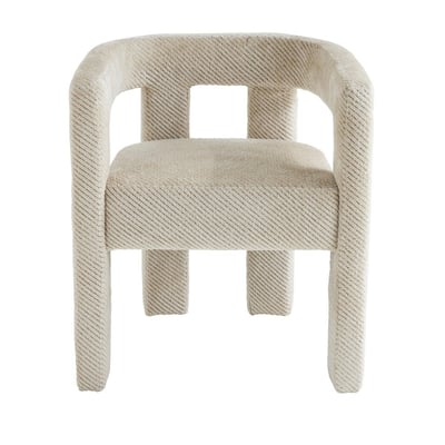 Fauteuil bridge en tissu écru L63 cm - TAPISSIER CALICOSY