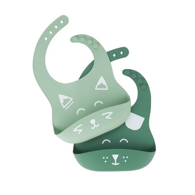 Lot de 2 bavoirs en silicone bib'isy BABYMOOV