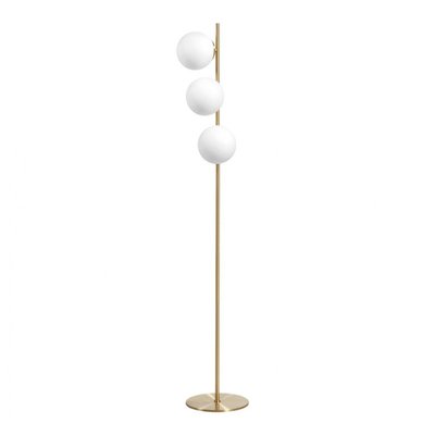 Lampadaire Rondo Laiton Mat 3 Globes Verre MILLUMINE